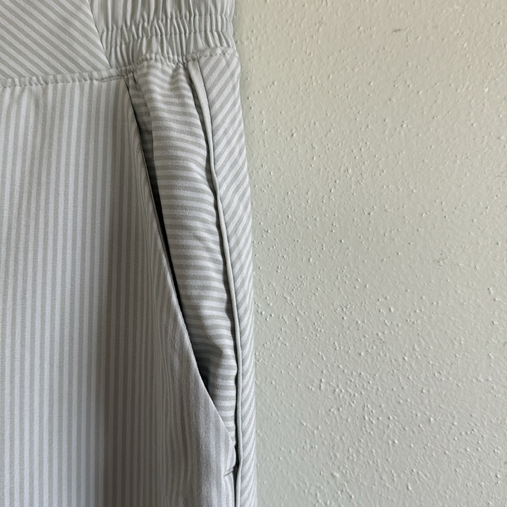 Athleta white  Gray green striped Track Joggers - Picture 7 of 13